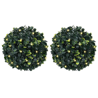 Umělé Buxus Koule S Led Světly 2 Ks Zelené