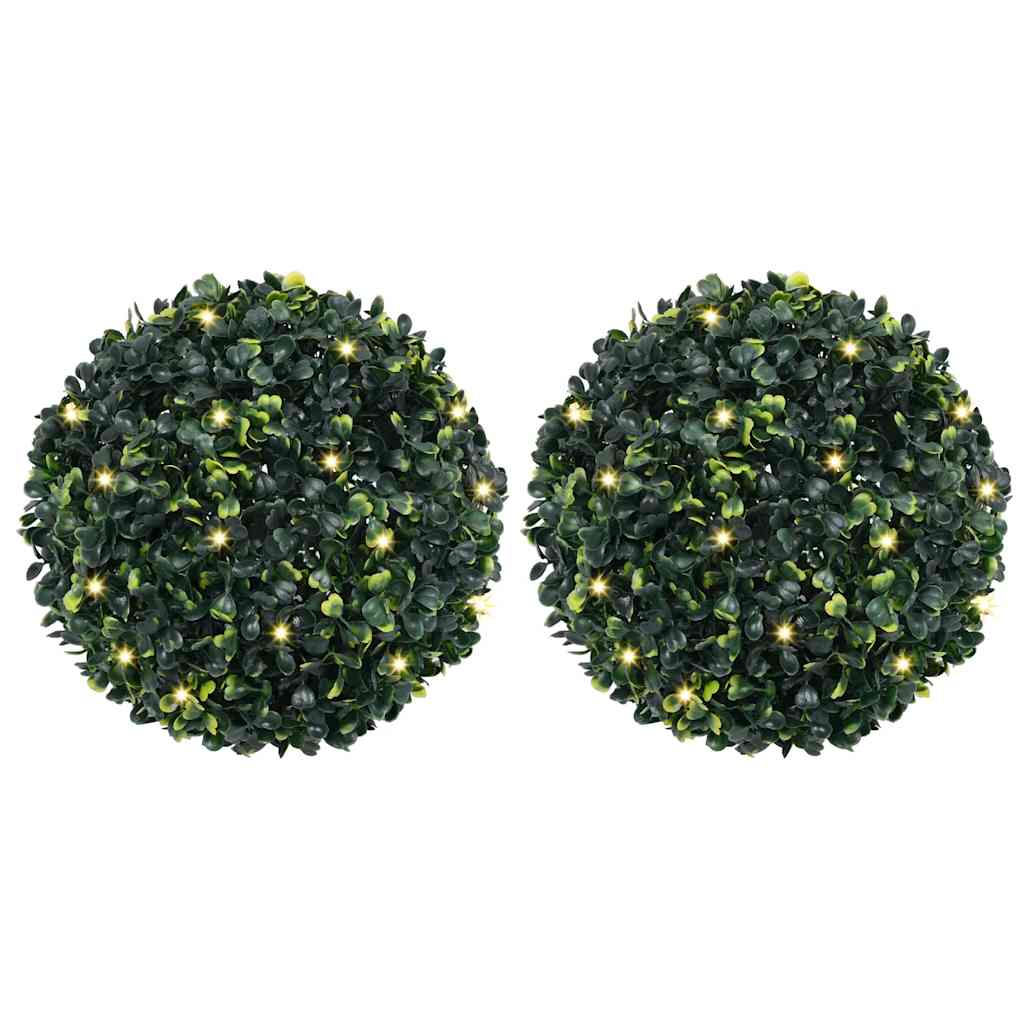 Umělé Buxus Koule S Led Světly 2 Ks Zelené
