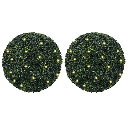 Umělé Buxus Koule S Led Světly 2 Ks Zelené