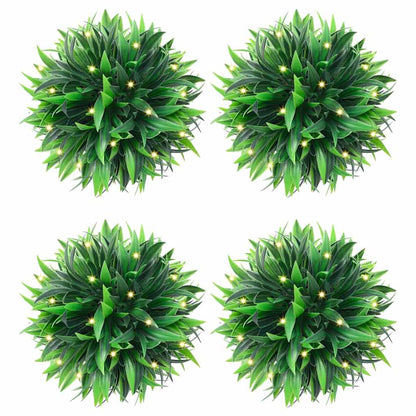 Umělé Buxus Koule S Led Světly 2 Ks Zelené