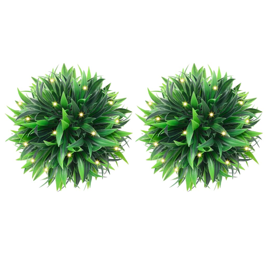 Umělé Buxus Koule S Led Světly 2 Ks Zelené