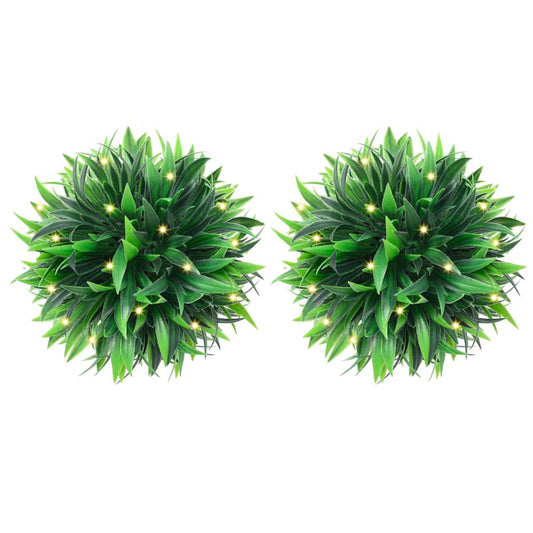 Umělé Buxus Koule S Led Světly 2 Ks Zelené