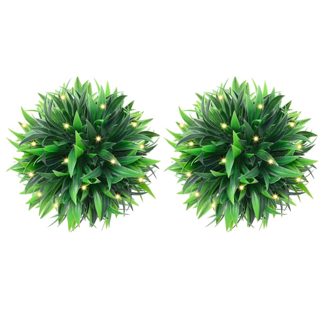 Umělé Buxus Koule S Led Světly 2 Ks Zelené