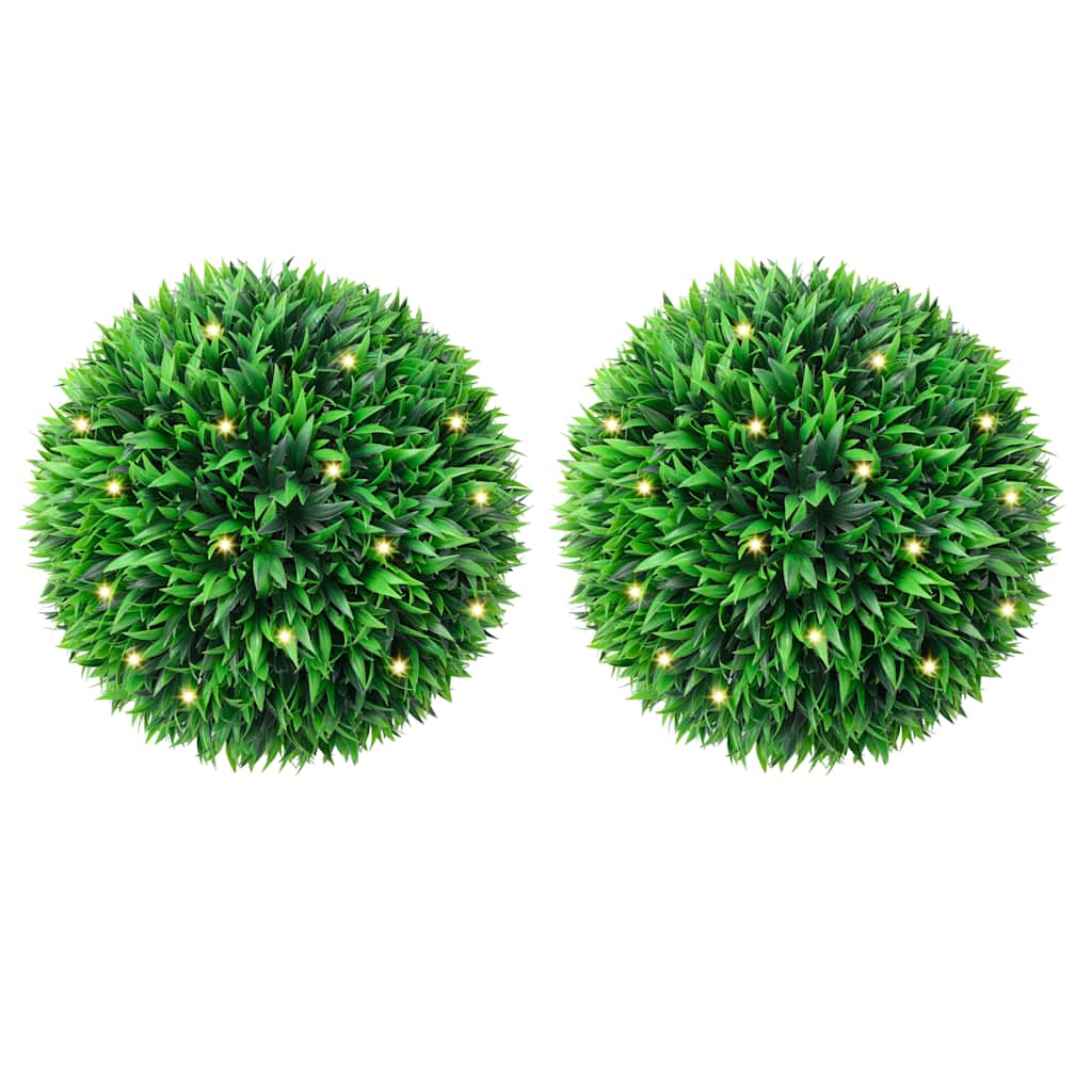 Umělé Buxus Koule S Led Světly 2 Ks Zelené