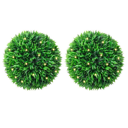 Umělé Buxus Koule S Led Světly 2 Ks Zelené