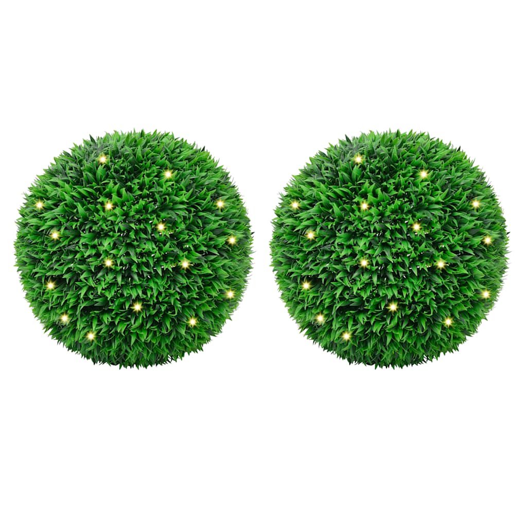 Umělé Buxus Koule S Led Světly 2 Ks Zelené