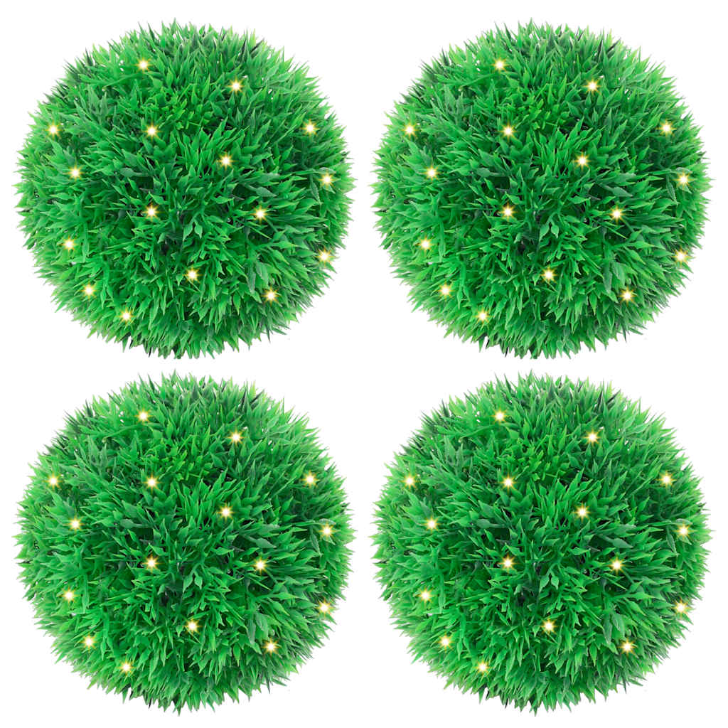 Umělé Buxus Koule S Led Světly 2 Ks Zelené