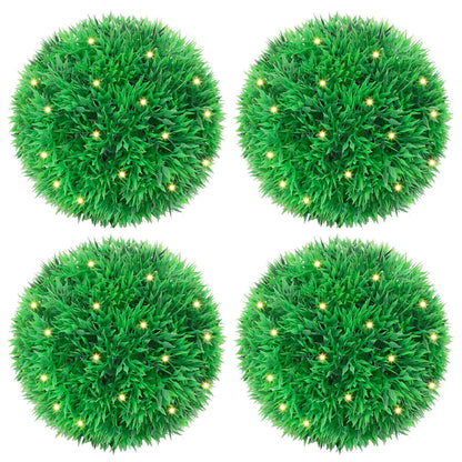 Umělé Buxus Koule S Led Světly 2 Ks Zelené