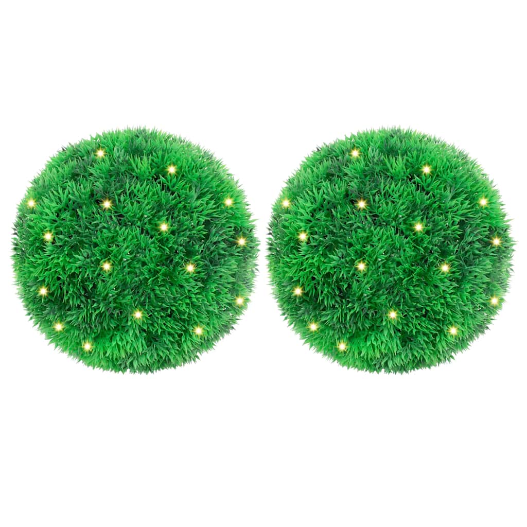 Umělé Buxus Koule S Led Světly 2 Ks Zelené