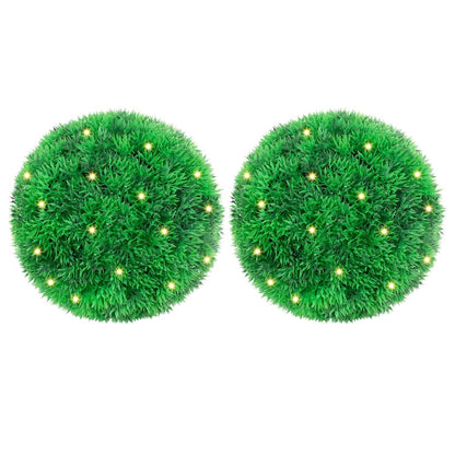 Umělé Buxus Koule S Led Světly 2 Ks Zelené
