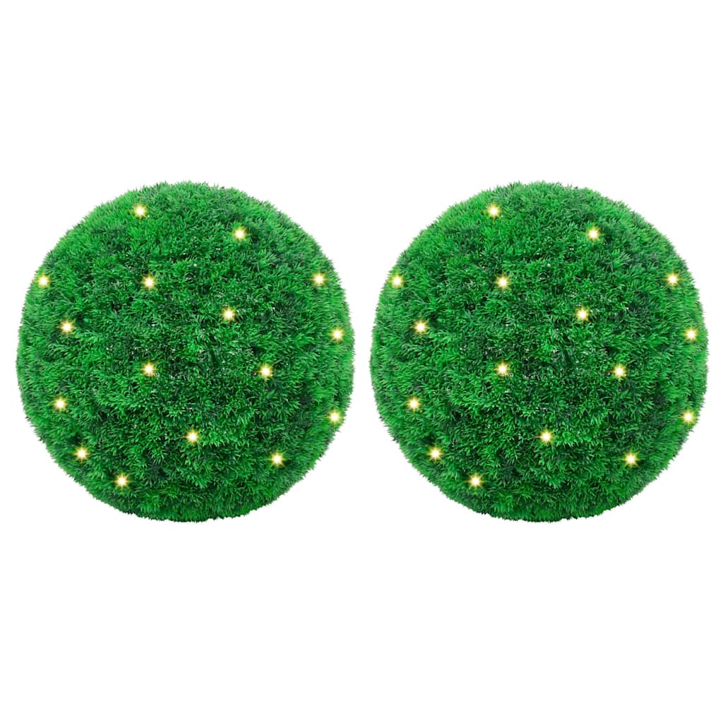 Umělé Buxus Koule S Led Světly 2 Ks Zelené