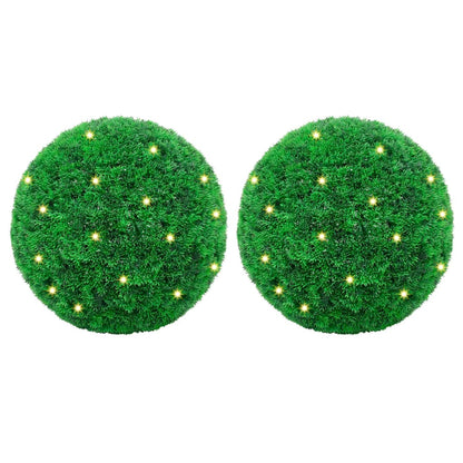 Umělé Buxus Koule S Led Světly 2 Ks Zelené