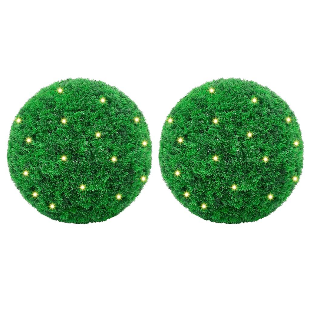 Umělé Buxus Koule S Led Světly 2 Ks Zelené