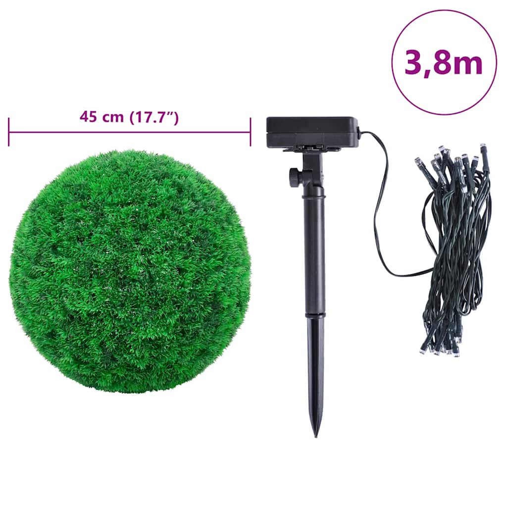 Umělé Buxus Koule S Led Světly 2 Ks Zelené