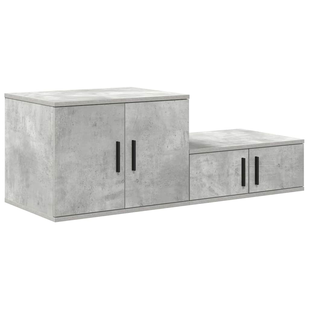 Úložná Skříňka 2 Ks Betonově Šedá 118 X 41 X 40 Cm
