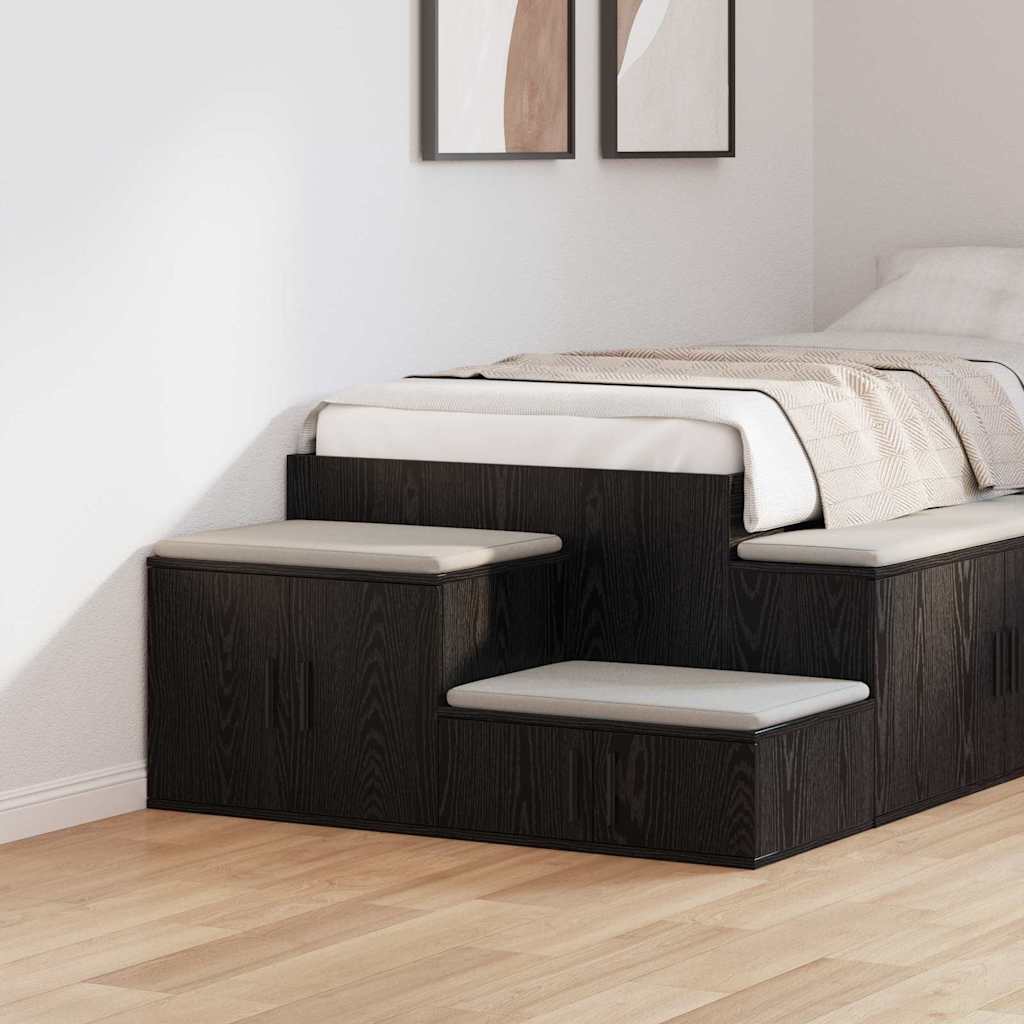 Úložná Skříňka 2 Ks Černý Dub 108 X 41 X 40 Cm Kompozitní Dřevo
