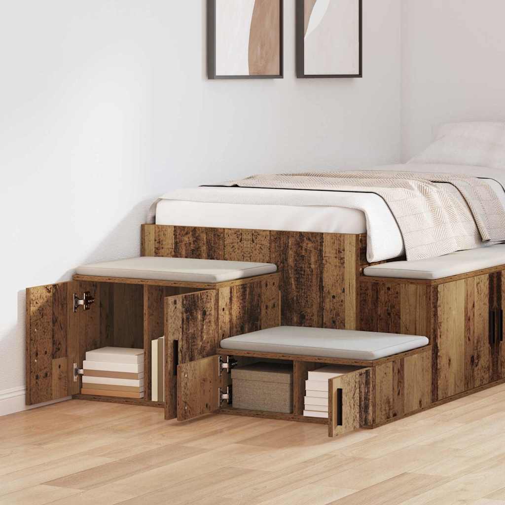 Úložná Skříňka 2 Ks Staré Dřevo 103 X 41 X 40 Cm