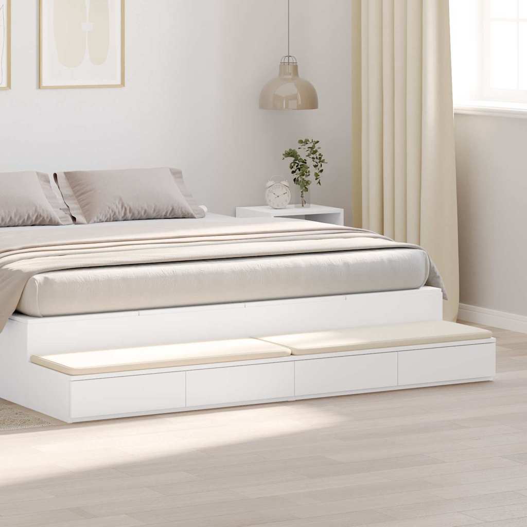 Zásuvky Pod Postel Bílá 200 X 36,5 X 16,5 Cm Kompozitní Dřevo