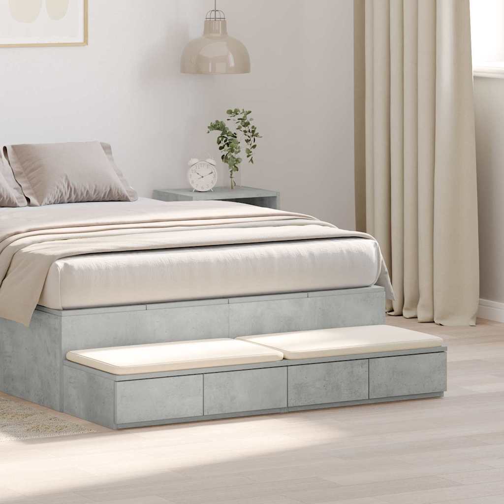 Zásuvky Pod Postel Betonově Šedá 120 X 36,5 X 16,5 Cm