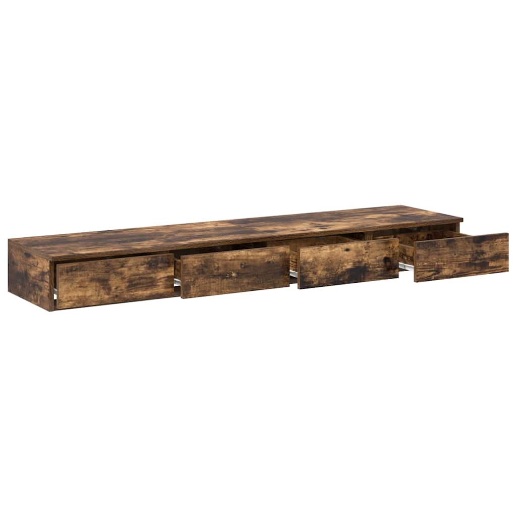 Zásuvky Pod Postel Se Zásuvkou Kouřový Dub 140 X 36,5 X 16,5 Cm