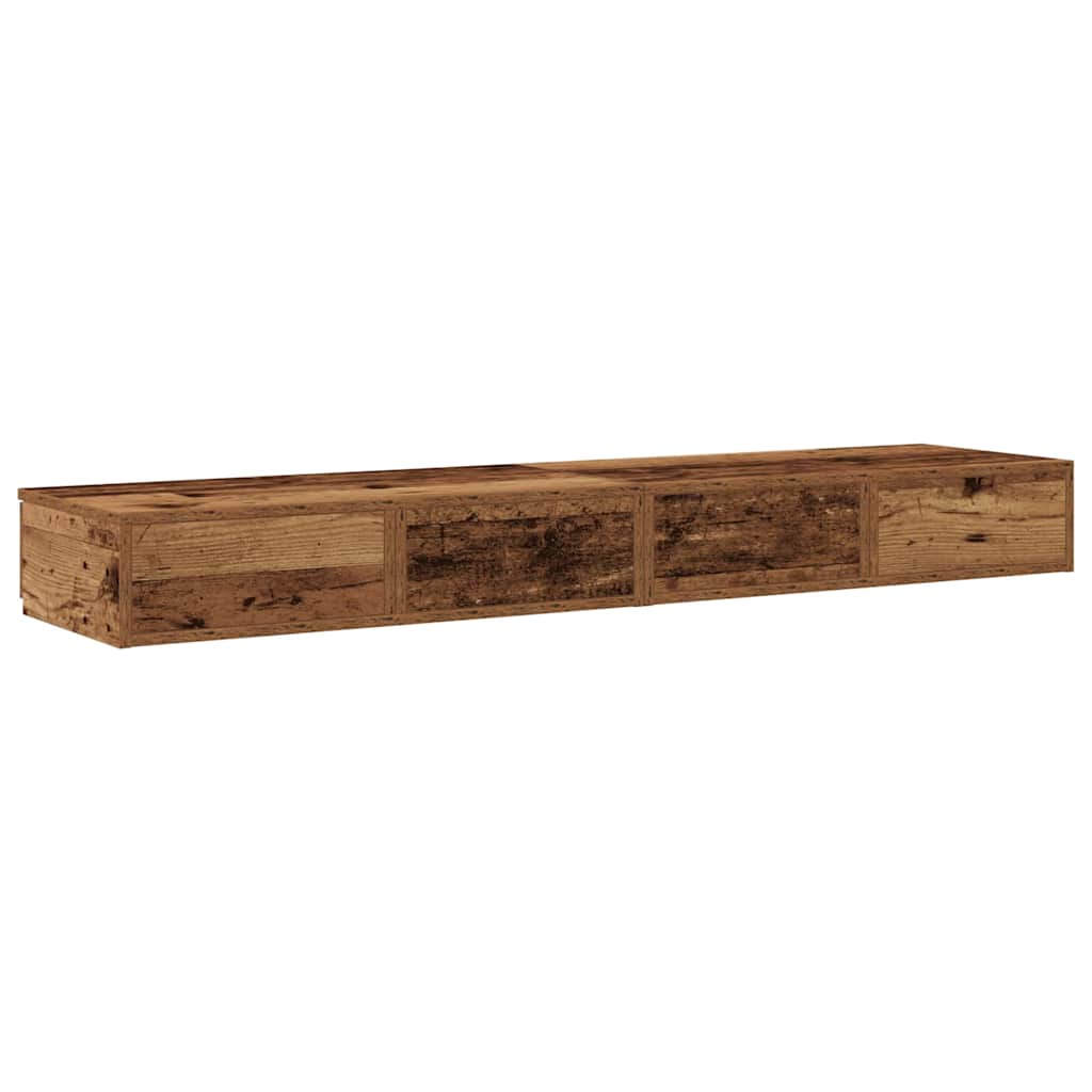 Zásuvky Pod Postel Se Zásuvkou Staré Dřevo 160 X 36,5 X 16,5 Cm