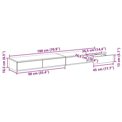 Zásuvky Pod Postel Bílá 180 X 36,5 X 16,5 Cm Kompozitní Dřevo