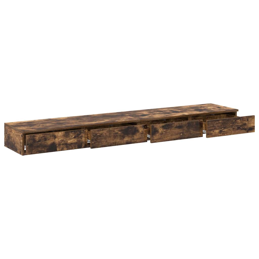 Zásuvky Pod Postel Se Zásuvkou Kouřový Dub 180 X 36,5 X 16,5 Cm