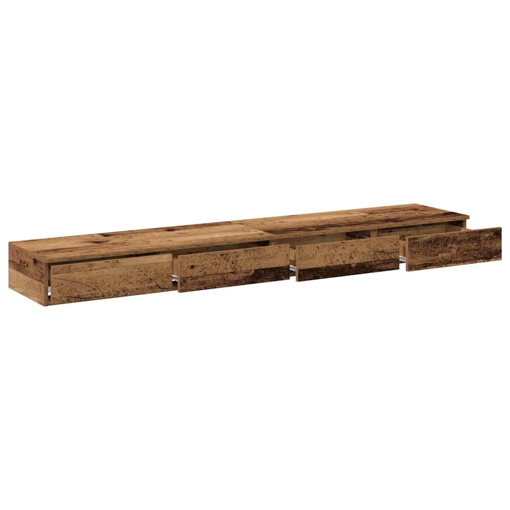 Zásuvky Pod Postel Se Zásuvkou Staré Dřevo 180 X 36,5 X 16,5 Cm
