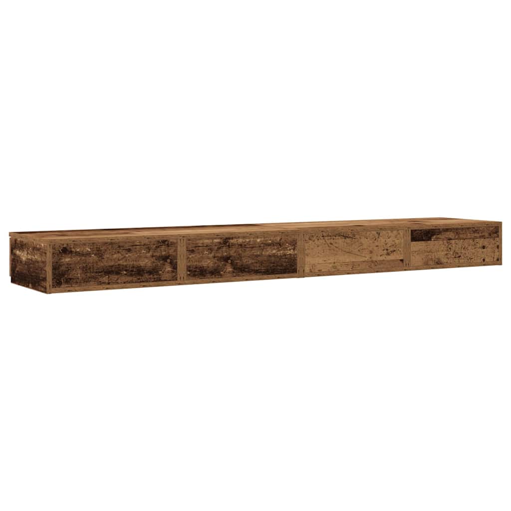 Zásuvky Pod Postel Se Zásuvkou Staré Dřevo 180 X 36,5 X 16,5 Cm