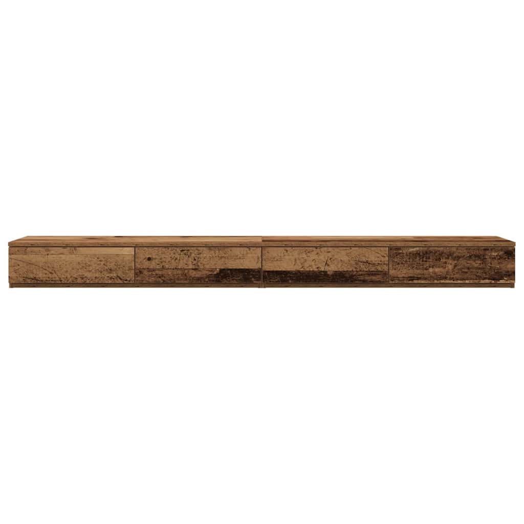 Zásuvky Pod Postel Se Zásuvkou Staré Dřevo 180 X 36,5 X 16,5 Cm