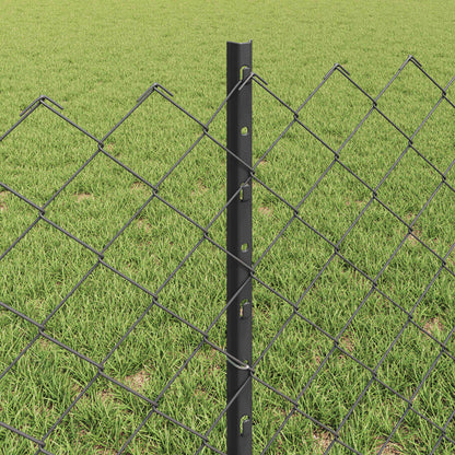 Plot S Řetězovým Odkazem A Sloupkem 10 X 0,6 M Šedá Síťovina