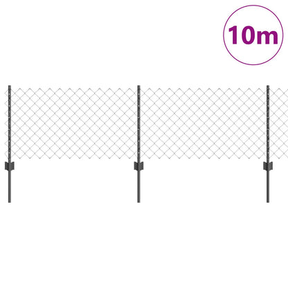 Plot S Řetězovým Odkazem A Sloupkem 10 X 0,6 M Šedá Síťovina