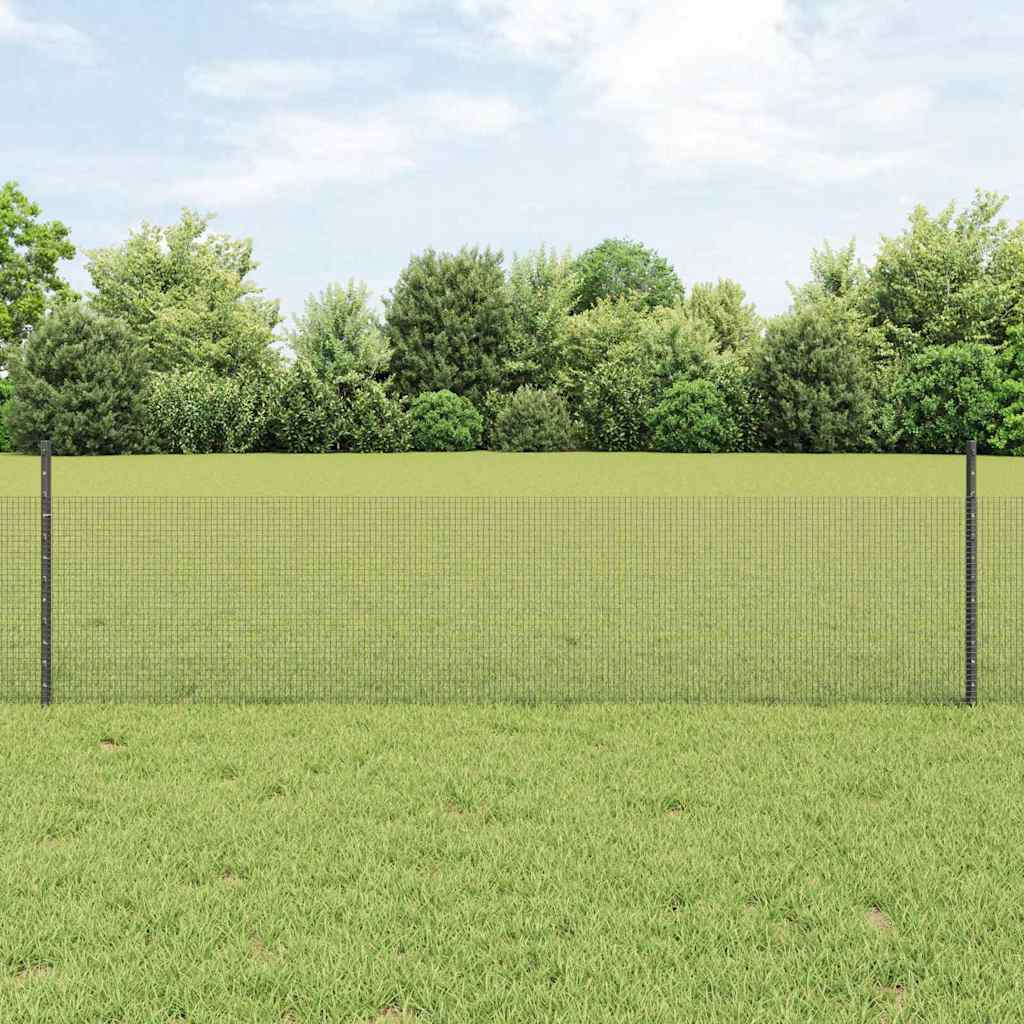 Svařovaná Drátěná Plotovina S Tyčkami 10 X 0,5 M Šedá Síťovina
