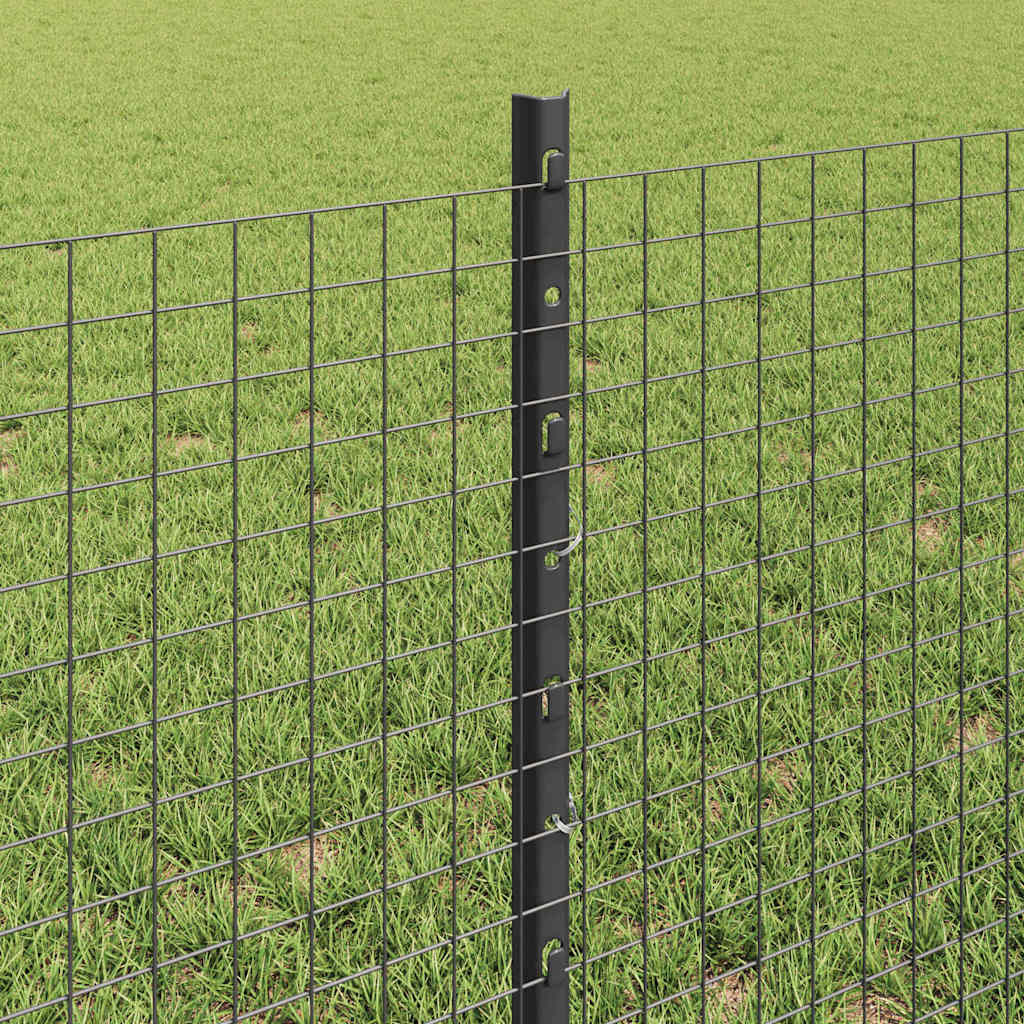 Svařovaná Drátěná Plotovina S Tyčkami 10 X 0,6 M Šedá Síťovina