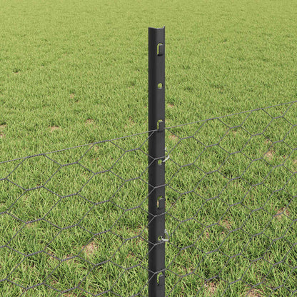 Hexagonální Plot S Podpěrou 10 X 0,5 M Ocel Potažená Pvc Šedá