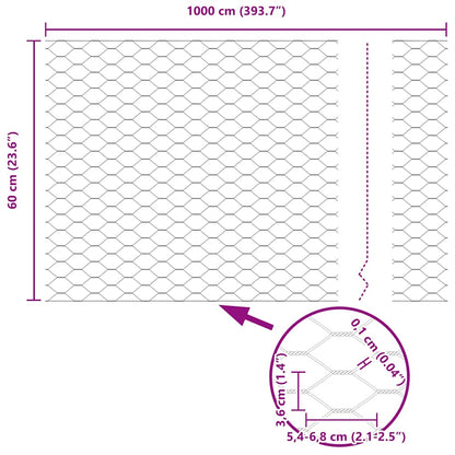 Hexagonální Plot S Podpěrou 10 X 0,6 M Ocel Potažená Pvc