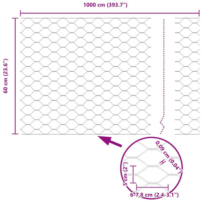 Hexagonální Plot S Podpěrou 10 X 0,6 M Ocel Potažená Pvc