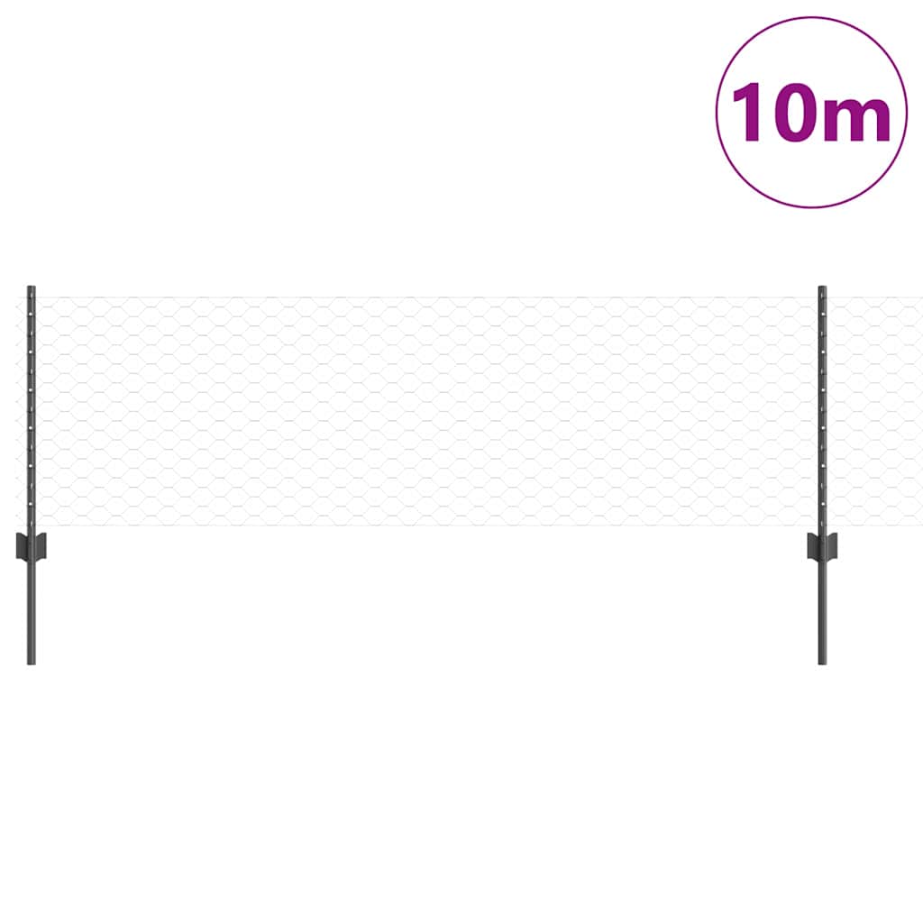 Hexagonální Plot S Podpěrou 10 X 0,6 M Ocel Potažená Pvc