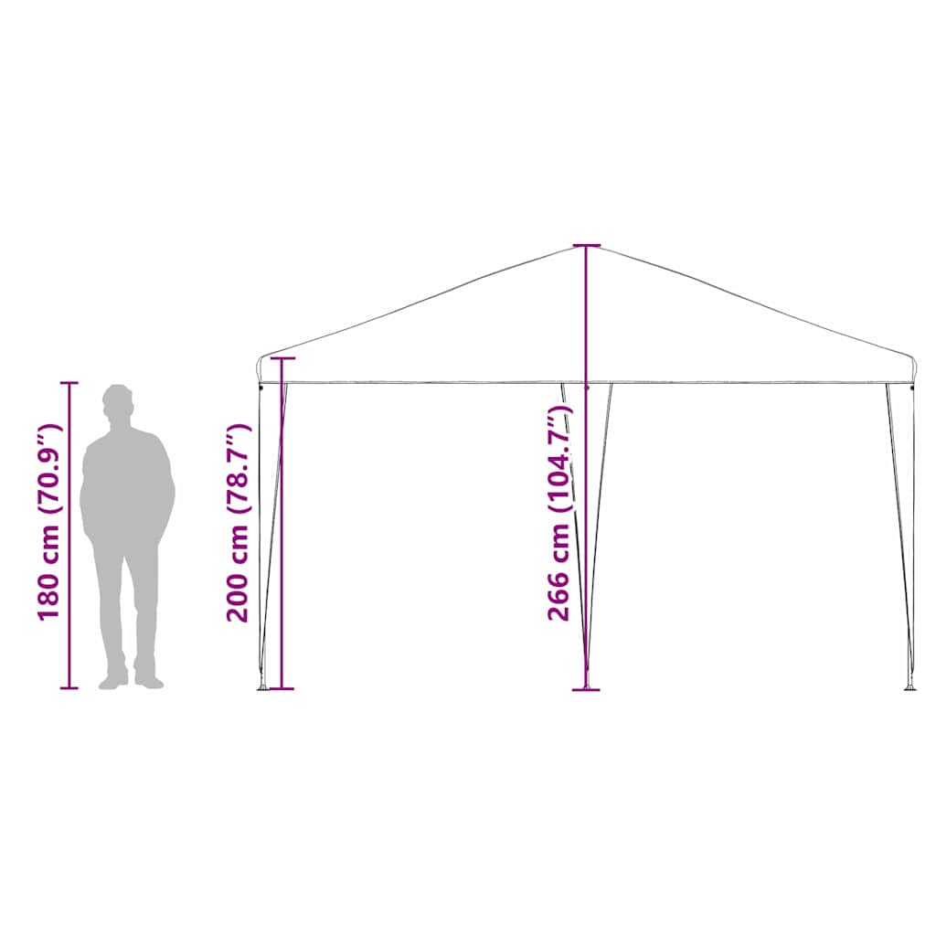 Party Stan 400 X 400 X 266 Cm Polyethylen A Ocel