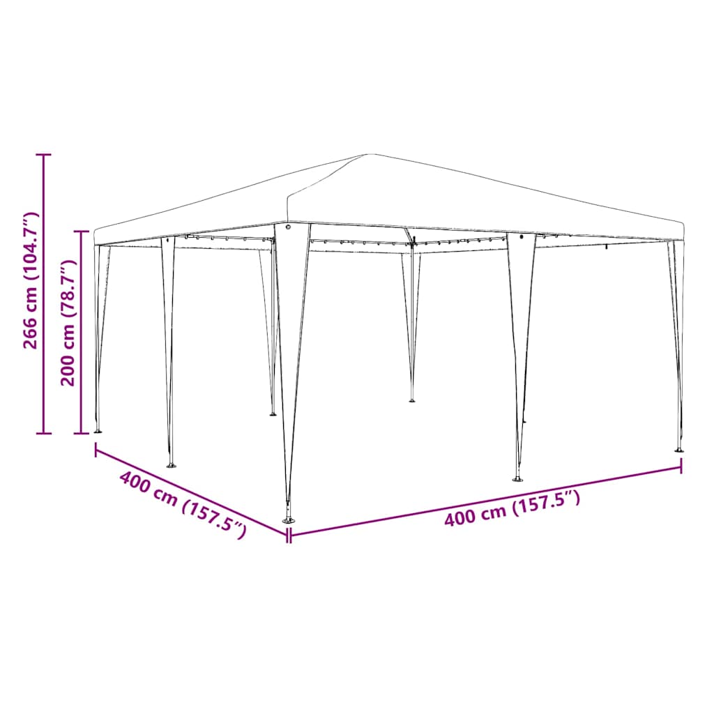 Party Stan 400 X 400 X 266 Cm Polyethylen A Ocel