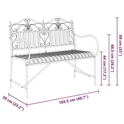 Zahradní Lavice 2 -Seater 103,5 X 59 X 89 Cm Ocel