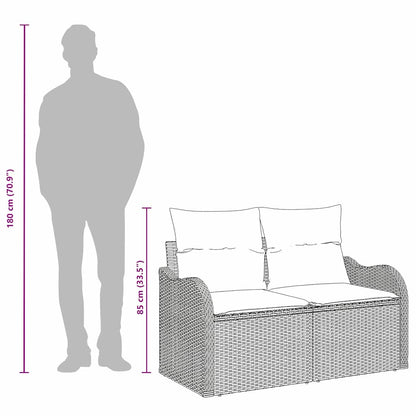 Zahradní Sofa S Polštářem 121 X 62 X 69 Cm Polyratan
