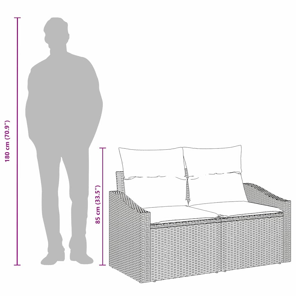 Zahradní Sofa Hnědá 123 X 62 X 69Cm Polyratan