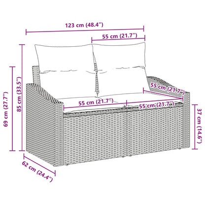 Zahradní Sofa Hnědá 123 X 62 X 69Cm Polyratan