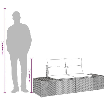 Zahradní Sofa S Polštářem 184 X 62 X 69 Cm Polyratan