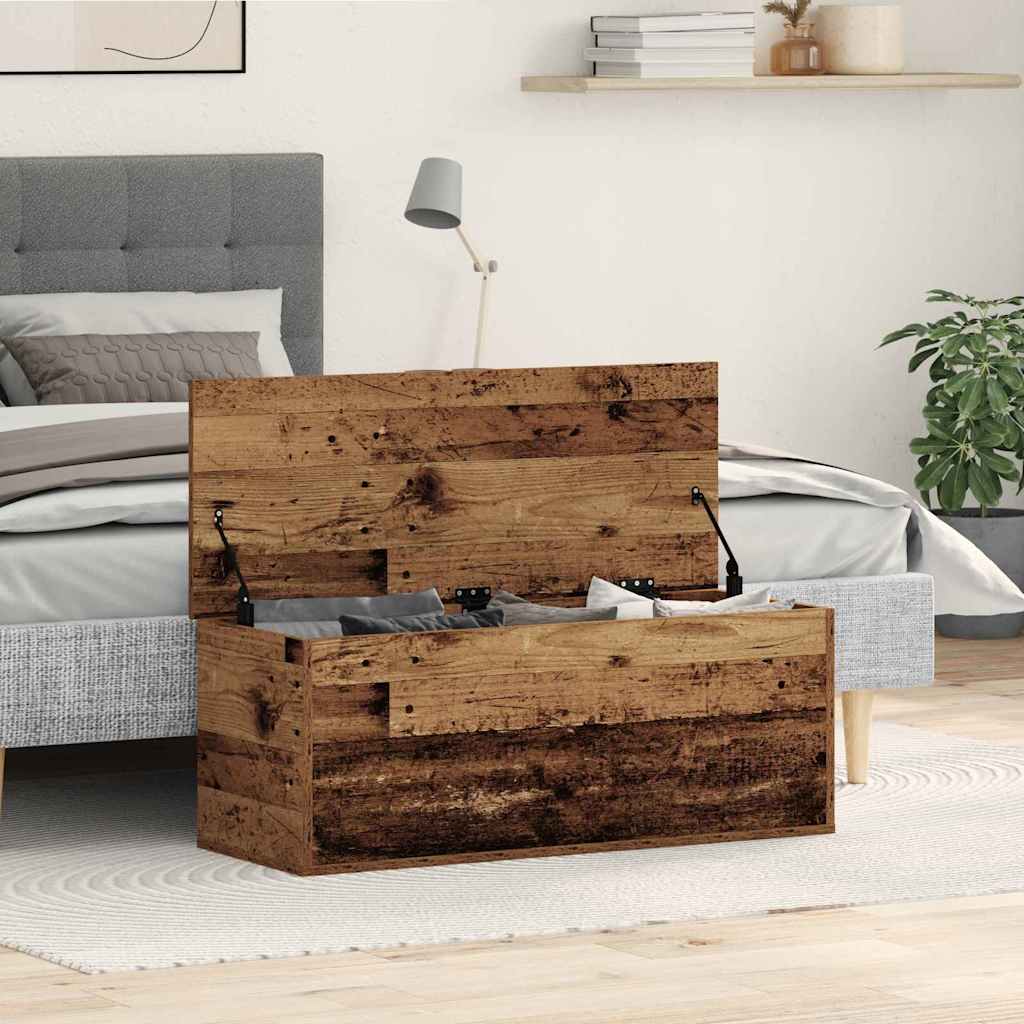 Úložná Krabice Staré Dřevo 90 X 35 X 35 Cm Kompozitní Dřevo