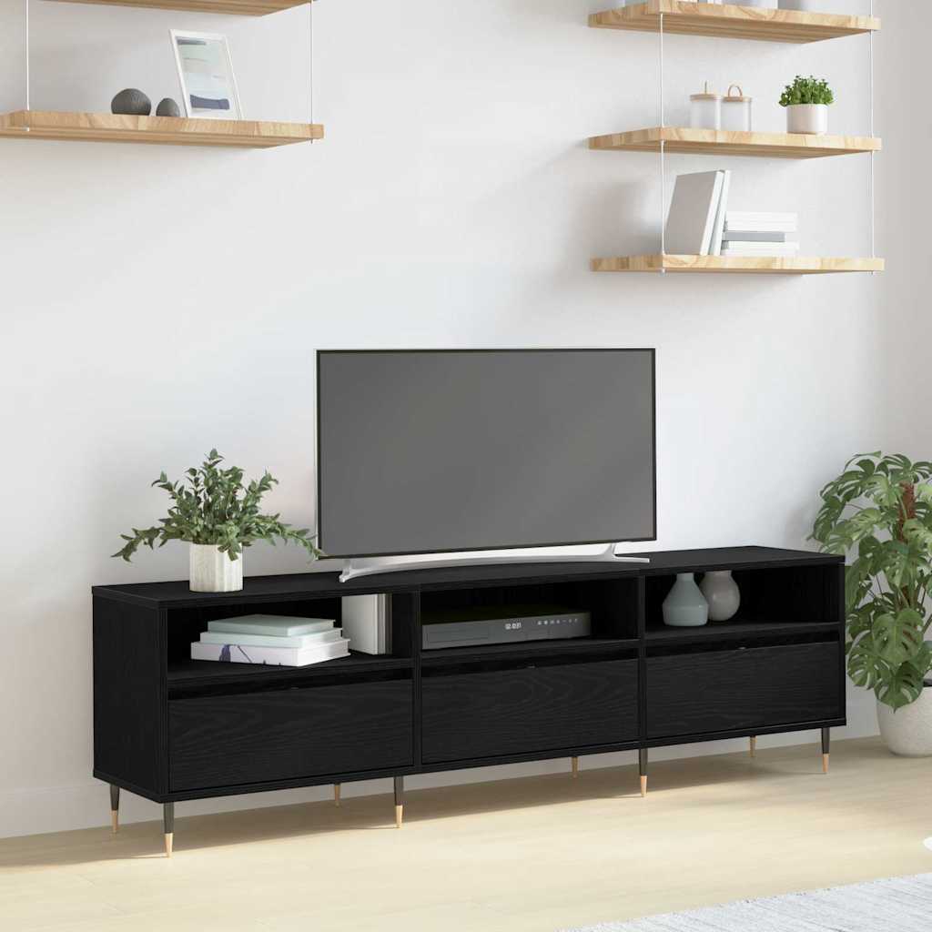 Televizní Skříň 150 X 30 X 45 Cm Černý Dub Kompozitní Dřevo
