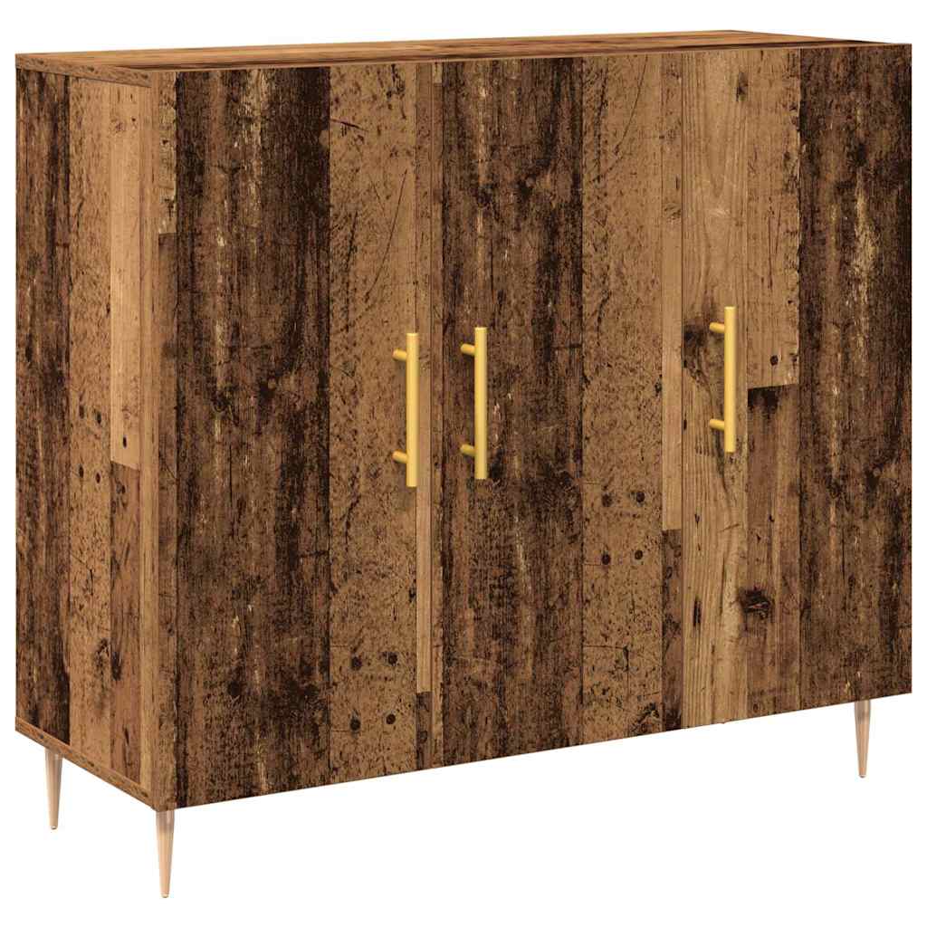 Servírovací Skříň Staré Dřevo 90 X 34 X 80 Cm Kompozitní Dřevo