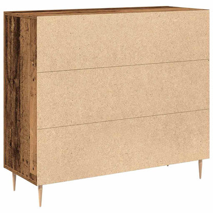 Servírovací Skříň Staré Dřevo 90 X 34 X 80 Cm Kompozitní Dřevo