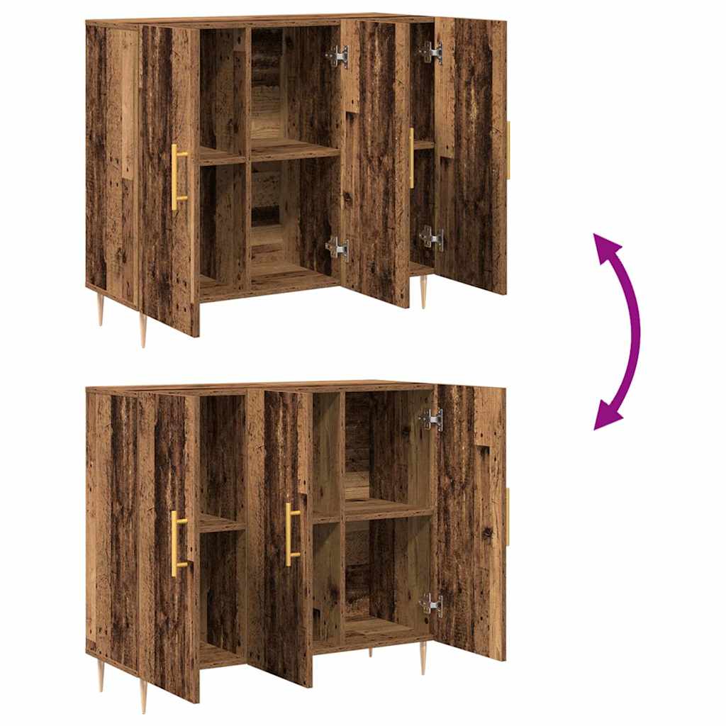 Servírovací Skříň Staré Dřevo 90 X 34 X 80 Cm Kompozitní Dřevo